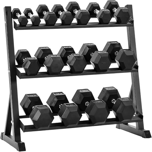 350/450/550 lbs Hex Weight Dumbbells Sets with Rack Rubber Encased Dumbbell Free Weights Set for Home Gym Weight Rack with Dumbbells Set