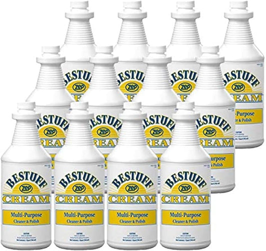 Zep Bestuff Multi-Purpose Cleaner and Polish Cream- 32 Ounce (Case of 12)- 106601- Achieve an Effortless Clean and Ultimate Shine on Any Surface with Easy-To-Use Formula