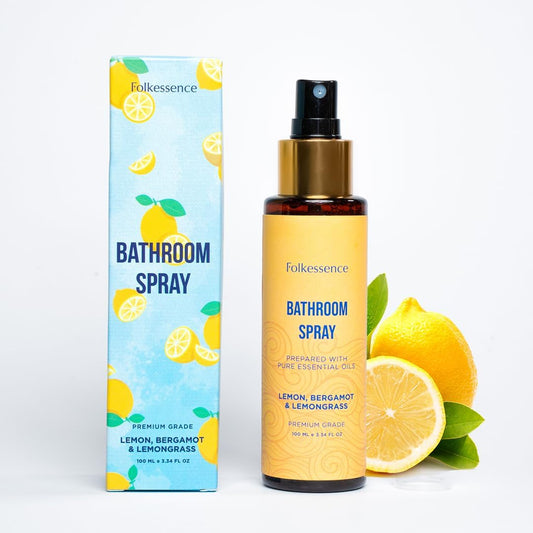 Folkulture Bathroom Spray - Odor Eliminator | Fragrance Freshner Sprays for Toilet, Home | Guest Bathrooms Essentials Before You Go Toilet, Poop, Shower Spray for Fresh Smell | Citrus - 3.34 Fl oz