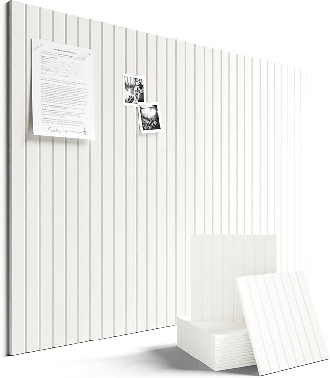 Large Felt Bulletin Board 48" x 36" Cork Board Alternative-12 Pack with 70 Safe Removable Adhesive Tabs, Cork Boards for Walls Cork Board for Home Office Classroom Pin Board (Milky White)