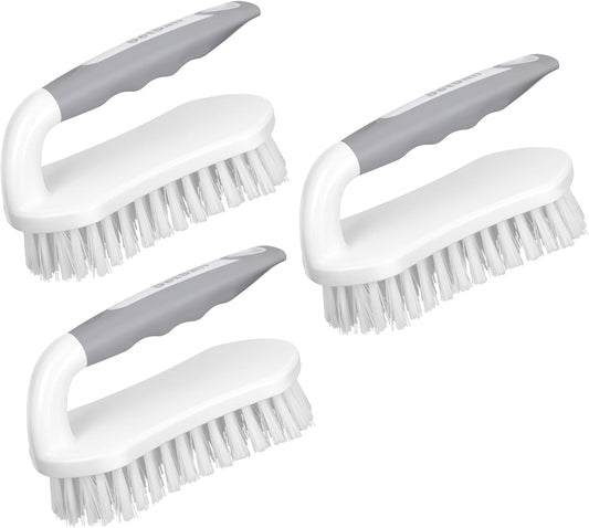 SetSail Scrub Brush, Heavy-Duty Scrub Brushes for Cleaning with Stiff Bristles Cleaning Brush for Shower, Bathroom, Carpet, Kitchen and Bathtub Scrubber - 3 Pack