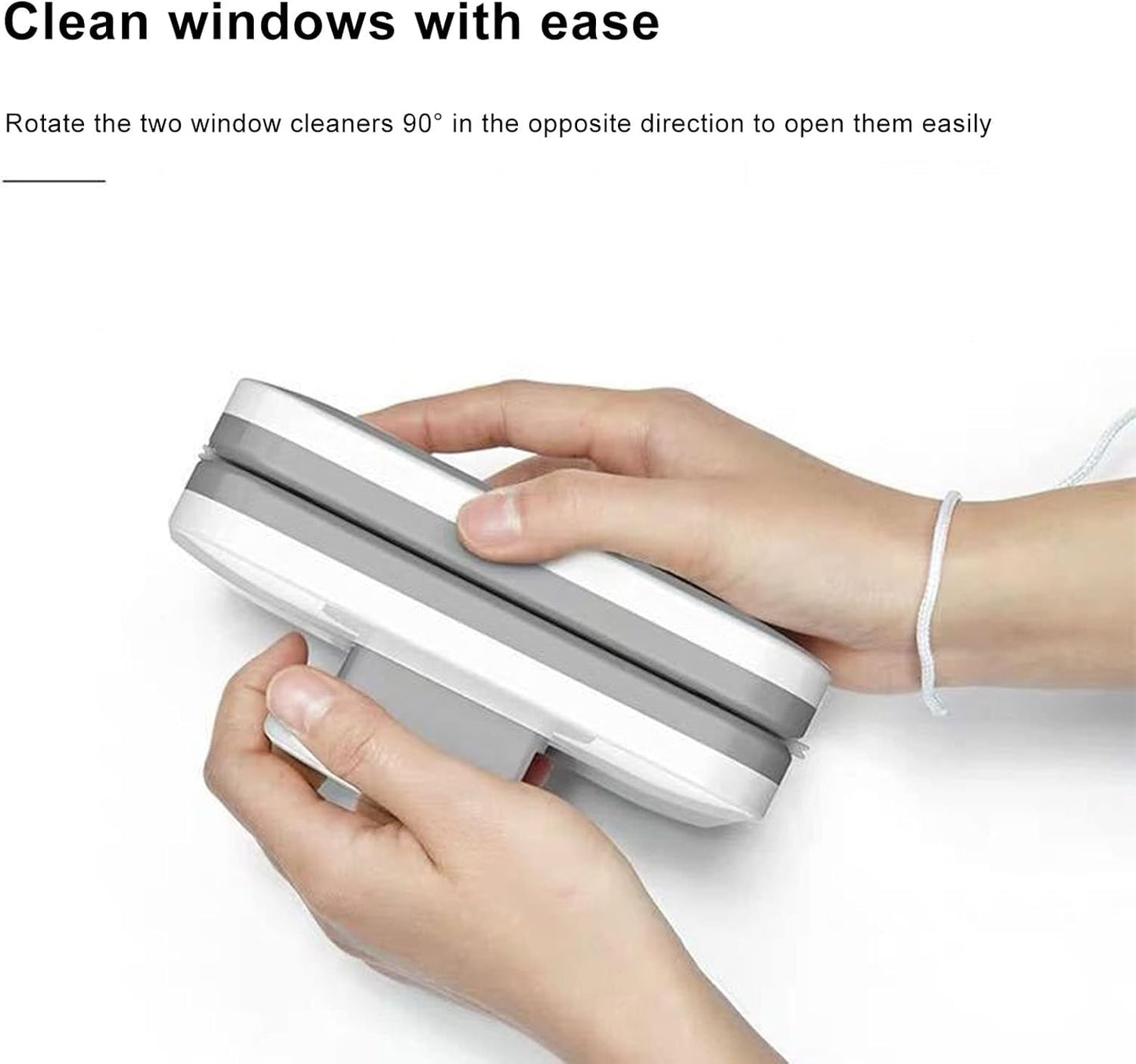 Ejoyous Cleaner Tool, Magnetic Window Cleaner, Large Handle Double Sided High Safety Sturdy Plastic Window Cleaning Tool for 3 to 10mm Glasses