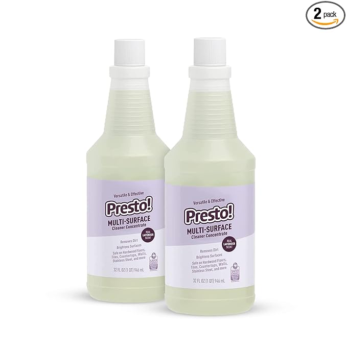 Amazon Brand – Presto! Multi-Surface Cleaner Concentrate, 2X Concentrated Formula, Lavender Scent, 32 fl oz (Pack of 2)