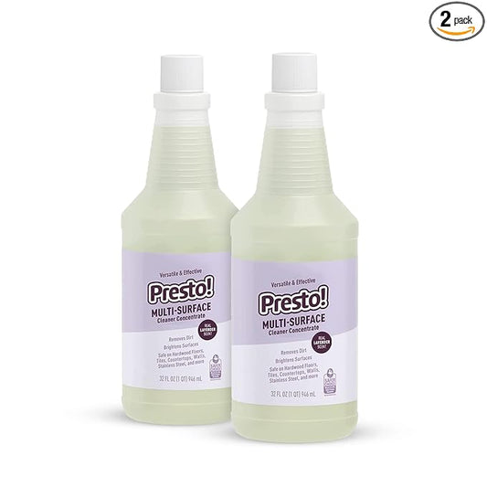 Amazon Brand – Presto! Multi-Surface Cleaner Concentrate, 2X Concentrated Formula, Lavender Scent, 32 fl oz (Pack of 2)