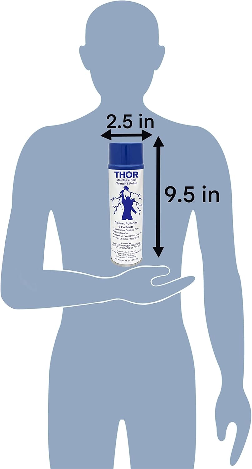 Thor 18 Oz Stainless Steel Cleaner & Polish: Clean and Polish Stainless Steel Appliances Including Brass, Copper, Aluminum, Formica and Porcelain Surfaces (3)