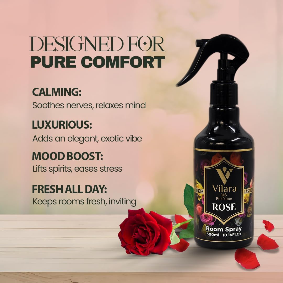 Room Spray Freshener - Long-Lasting Luxury Scents - Room and Linen Spray for Bedding, Sheets, Fabric, Furniture for Aromatherapy - 10.14 fl oz (Multipack 3:Spring,Rose,Jasmine)