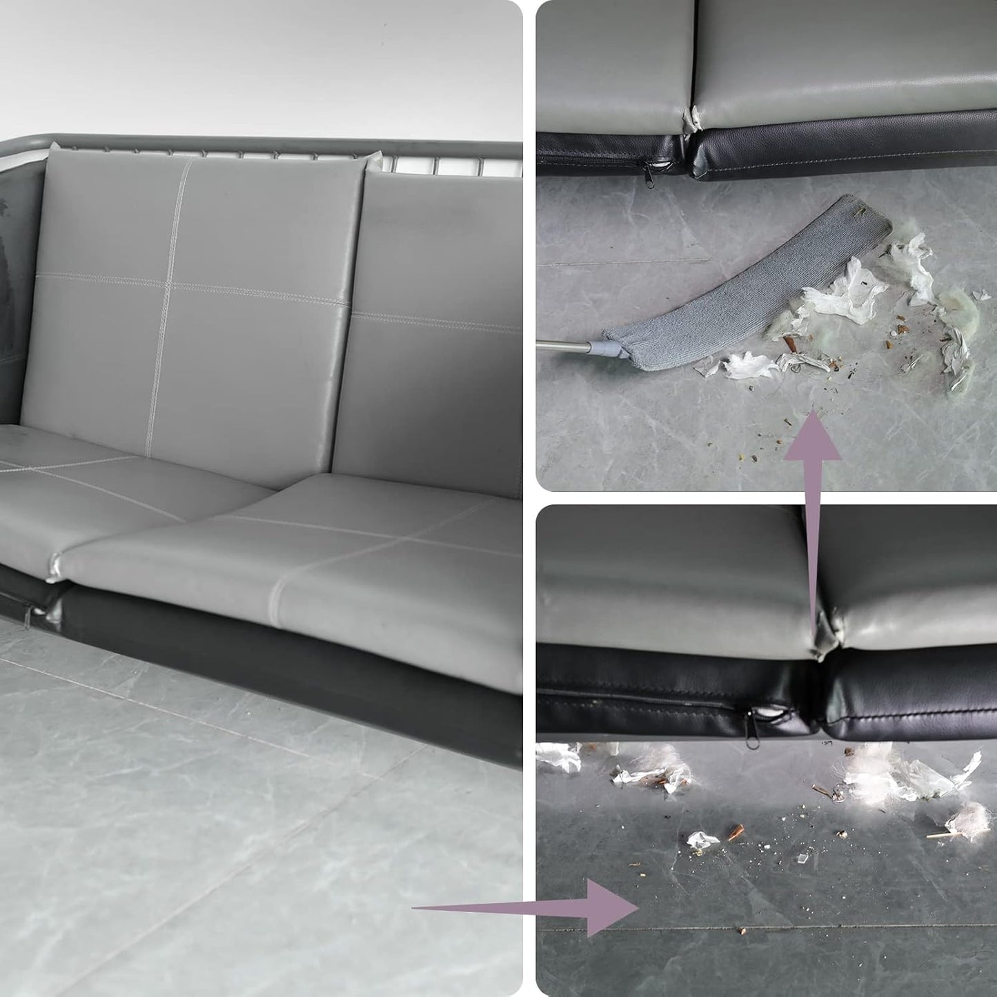 Retractable Gap Dust Cleaner with 3 Microfiber Dusting Cloths & 30-100 inch Extendable Long Handle, Retractable Duster Brush for Cleaning Under Appliances Sofa Couch Bed Refrigerator Furniture