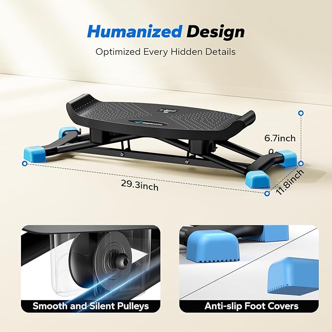 MERACH Balance Board with Resistance Bands, Portable Ski Balancing Machine Featuring LCD Monitor, 300 lbs Capacity Gibbon Balance Trainer for Full Body Workout