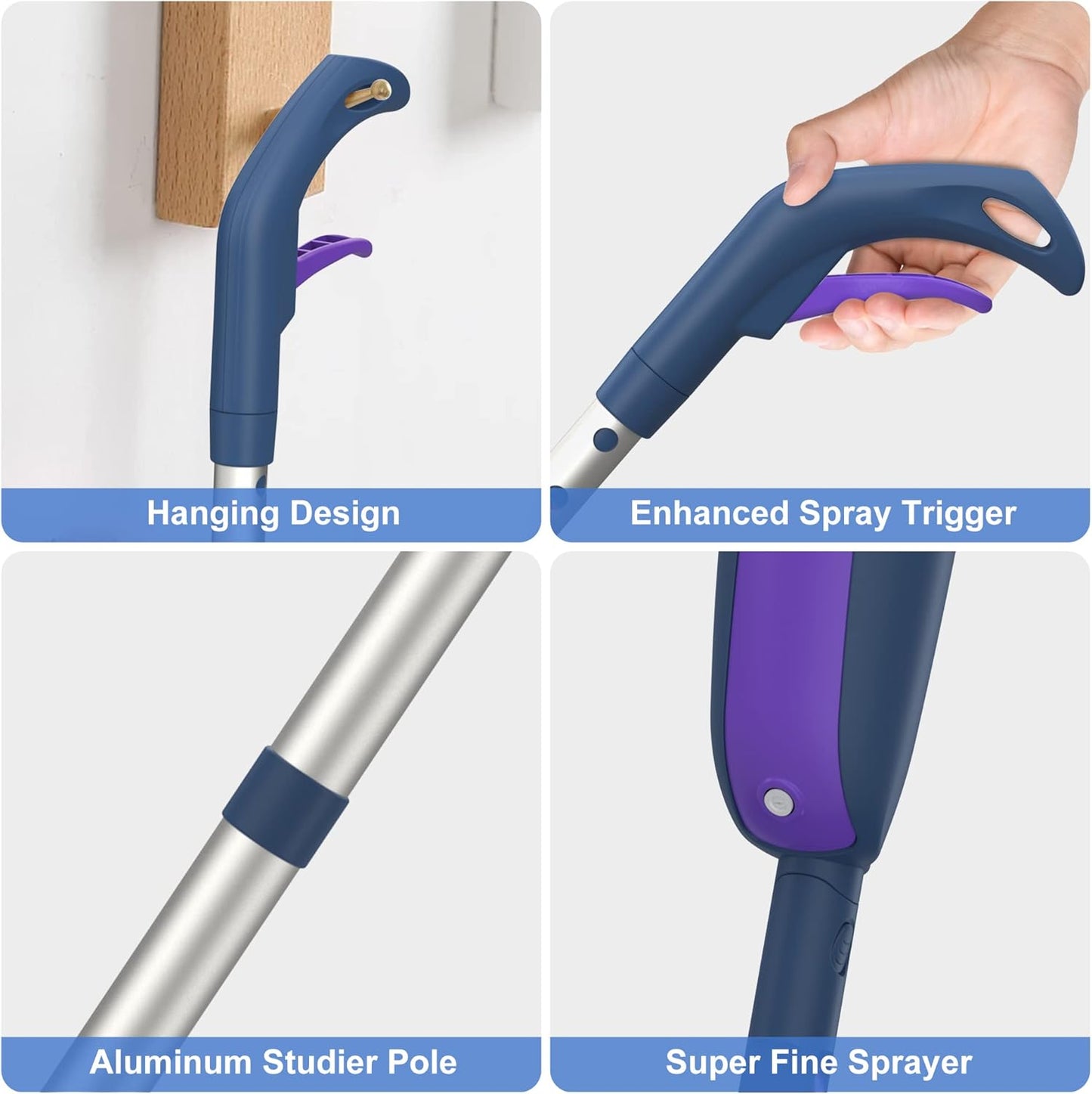 Spray Mops for Hardwood Floor Cleaning: MEXERRIS Microfiber Wet Jet Mops with 2 Bottles - 4 Reusable Washable Pads Refills Fit for Swiffer PowerMop - Dry Dust for Laminate Tile Vinyl Wood Floors