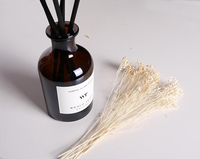 WEALD TRIBE Reed Diffuser Set for Bathroom Air Fresheners, Oil Diffuser Sticks | White Jasmine Scent 4.0 fl oz Home Fragrance with Sticks Defusers | House Bedroom Office Shelf Decor