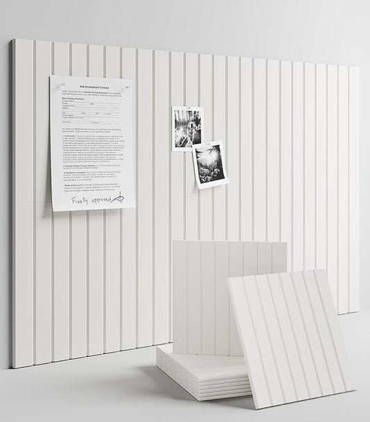 Large Felt Bulletin Board 36" x 24" Cork Board Alternative-6 Pack with 40 Safe Removable Adhesive Tabs, Cork Boards for Walls Cork Board for Home Office Classroom Pin Board (Milky White)