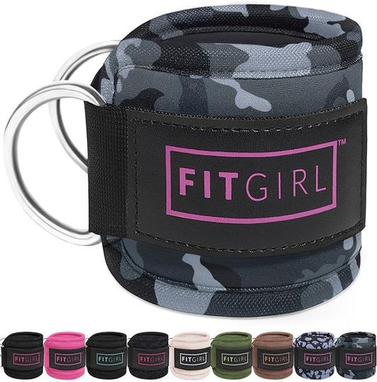 FITGIRL - Ankle Strap for Cable Exercise Machines, Work Out Cuff Attachment for Home & Gym, Glute Workouts - Kickbacks, Leg Extensions, Hip Abductors, for Exercise Machine Attachments