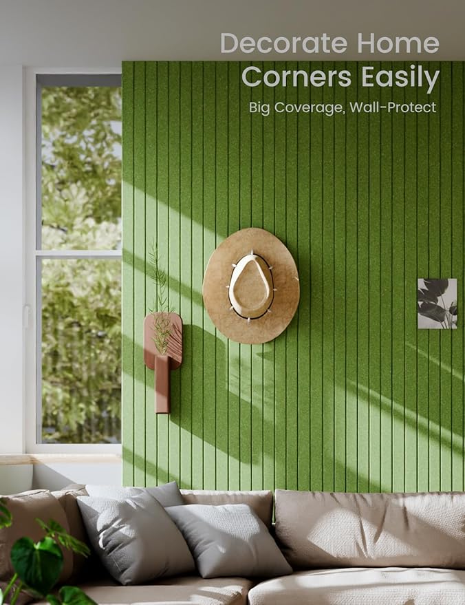 Large Felt Bulletin Board 48" x 36" Cork Board Alternative - 6 Pack with 40 Safe Removable Adhesive Tabs, Cork Boards for Walls Cork Board for Home Office Classroom Pin Board (Grass Green)