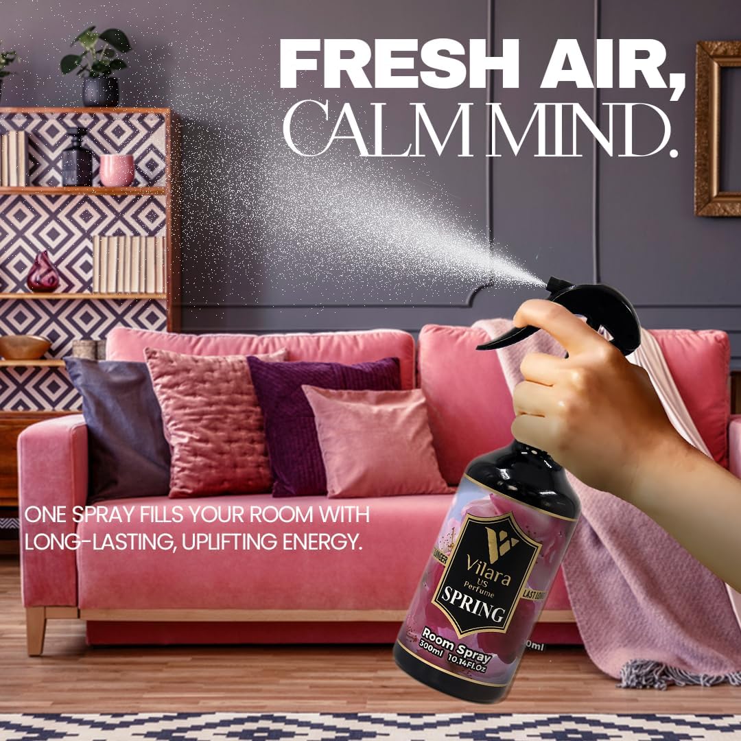 Room Spray Freshener - Long-Lasting Luxury Scents - Room and Linen Spray for Bedding, Sheets, Fabric, Furniture for Aromatherapy - 10.14 fl oz (Multipack 3:Mango,Jasmine,Spring)