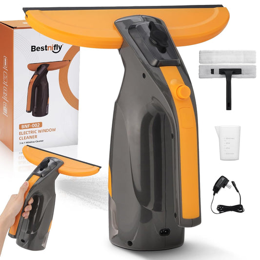 3-in-1 Window Vacuum Squeegee Cordless, Electric Window Squeegee Window Cleaner with Spray & Suction, Handheld Window Cleaning Tool, for Windows, Mirror, Glass, Car Windshield, Countertop, Tiles