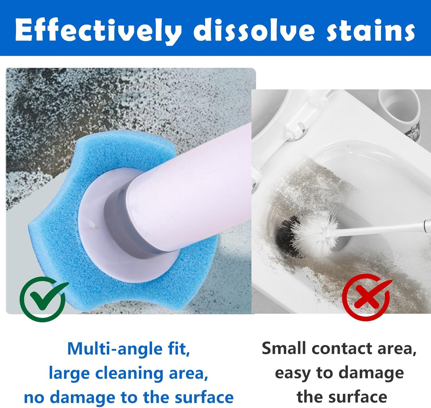 Disposable Toilet Brush and Cleaner Combo, Toilet Brush with Disposable Heads, Toilet Wand and Holder Set with 10 Refills and Storage Caddy for Toilet Bowl and Bathroom Floor Cleaning