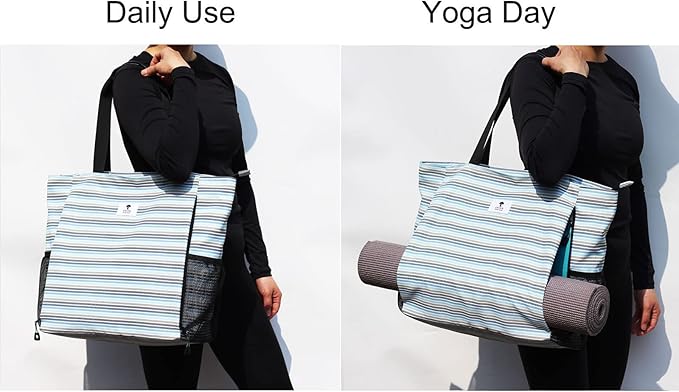 ESVAN Yoga Mat Bag Yoga Tote Carrier Shoulder Bag Carryall Tote for Office,Yoga,Pilates,Travel,Beach and Gym