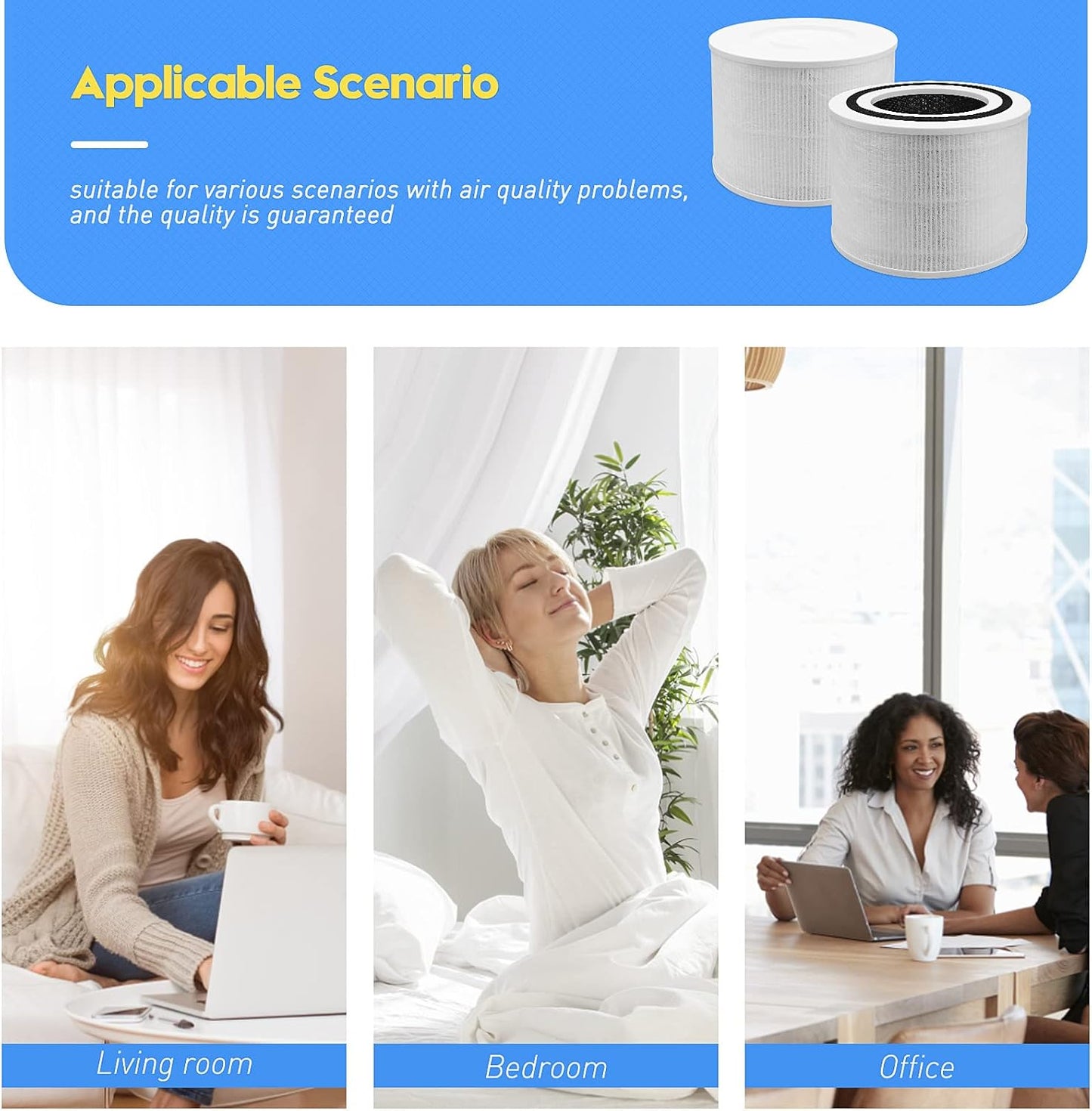 2 Pak Core P350-RF True HEPA Filte for LEVOIT Core P350, Core 300, Core 300S Air Purifier, Odor Eliminator with ARC Formula, H13 Grade 3-in-1 True HEPA Filter Replacement