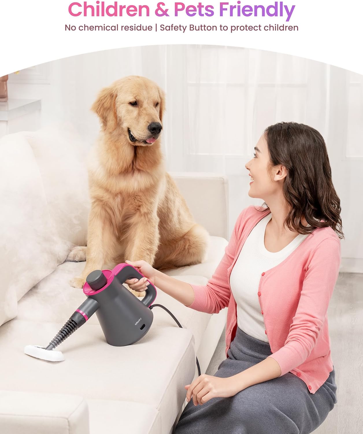 Schenley Portable Handheld Steam Cleaner, High-Pressure Design with Versatile Multi-Surface Accessories, Ideal for Upholstery, Stove, Tiles, Grout, and Auto Cleaning