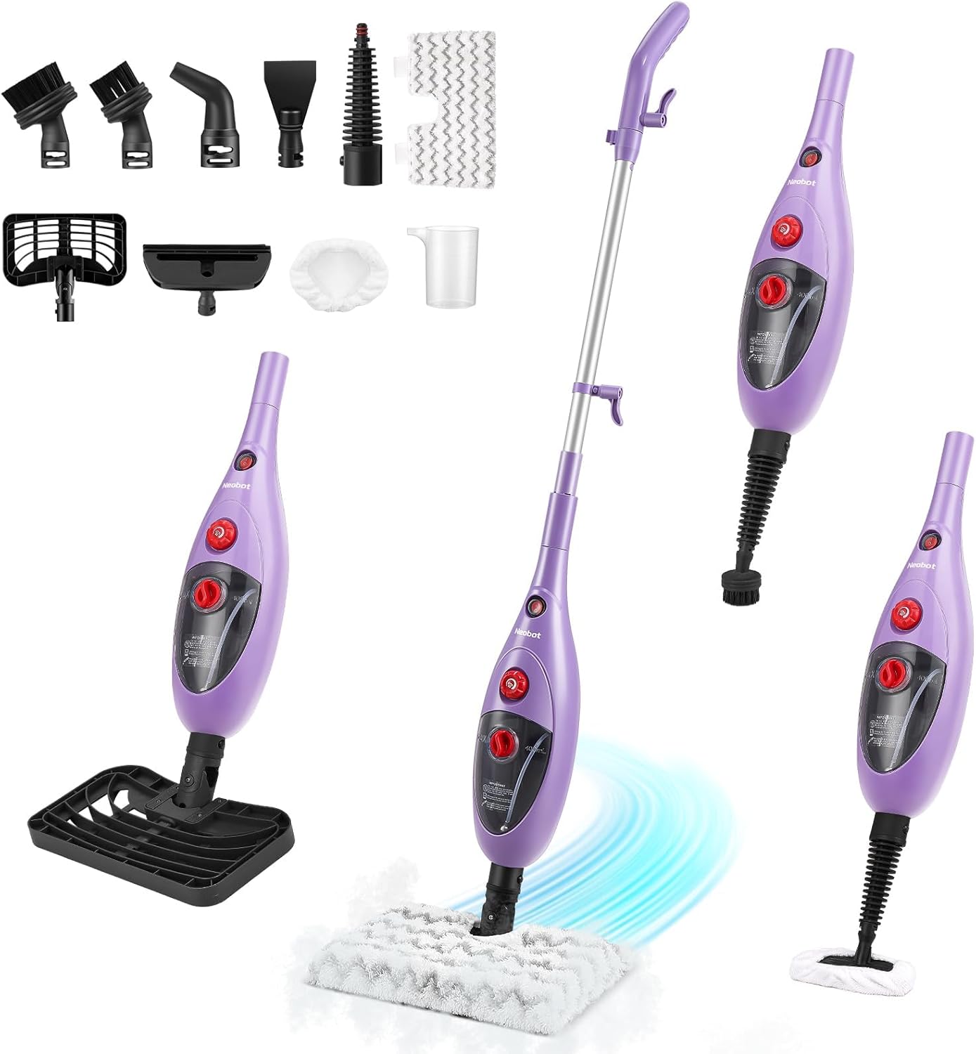 Steam Mop Cleaner with Detachable Handheld Steamer, 13.5 oz Tank, 20FT Cord, Fast Heat-Up, 10-in-1 Multi-Surface Cleaning for Floors, Carpets, Tiles & Grout