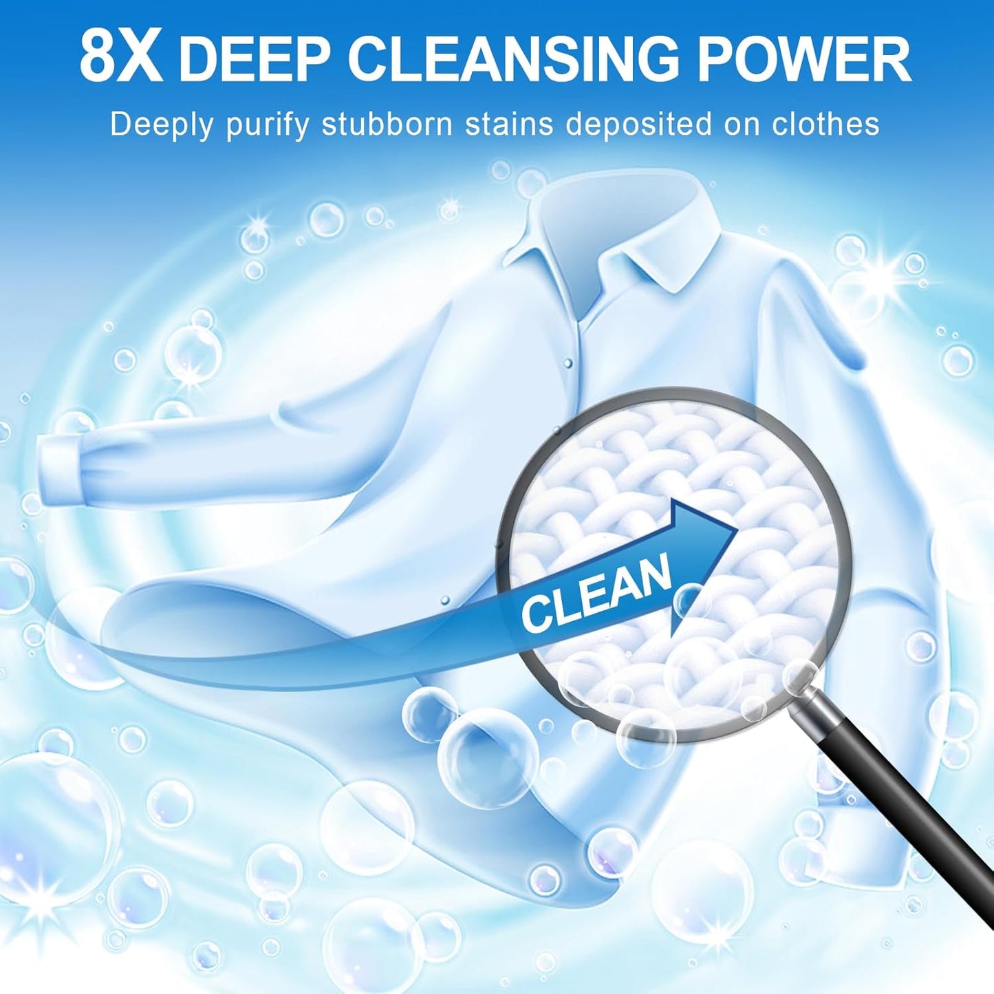 2-in-1 Whitening Laundry Detergent Sheets 40 Loads, Unscented Hypoallergenic Eco Laundry Bleach Sheets Apply for white clothes, Effectively Remove Yellowing & Greying, Safe for Sensitive Skin