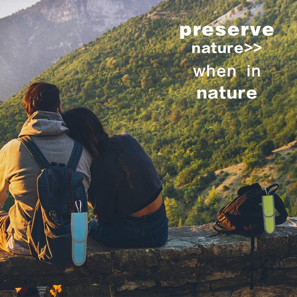 UPTRUST 2 Set Bamboo Cutlery Set Bamboo Travel Utensil Reusable Table cutlery Fork Knife Spoon Chopsticks Straw Cleaning Brush for Travel Picnic School Office（Skyblue& Green）