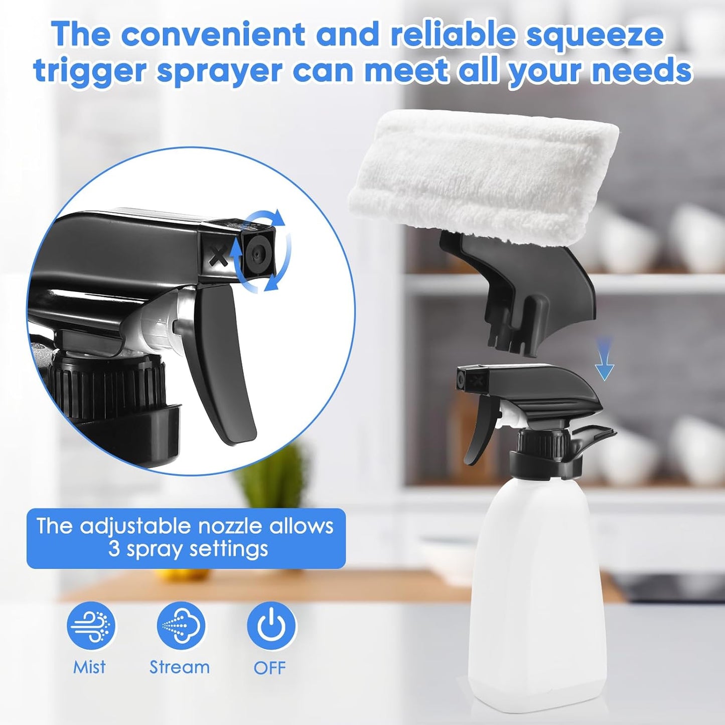 Window Vacuum, Window Vacuum Squeegee Cordless, Handheld Window Vac with Multi-Purpose Spray Bottle & Microfiber Cloth, Electric Cleaning Tool for Windows, Tiles, Mirror, Countertop, Car Windshield