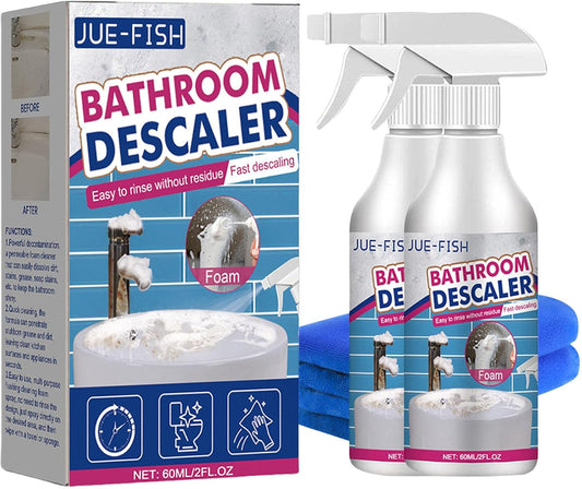 Lanenow Jue-Fish Bathroom Descaler Foam Cleaner - Stubborn Stains Remover, Fresh Scent, All Purpose Bubble Spray (2pcs)