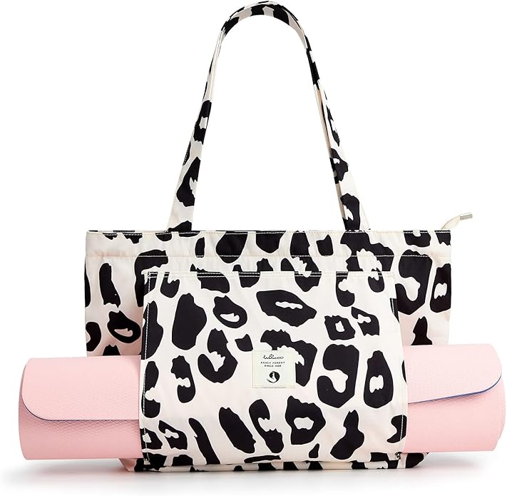 WLLWOO WLLWOO Yoga Bags for Women with Yoga Mats Bags Carrier Carryall Canvas Tote for Pilates Shoulder for Travel Office Beach Workout