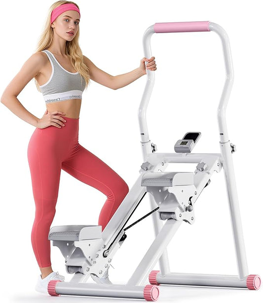 soges Folding Stair Stepper for Home, Vertical Cardio Climbing Exercise Machine for Full-Body Workout, Stair Climber, Stair Master, Stairmaster, Adjustable Handlebar & Pedals