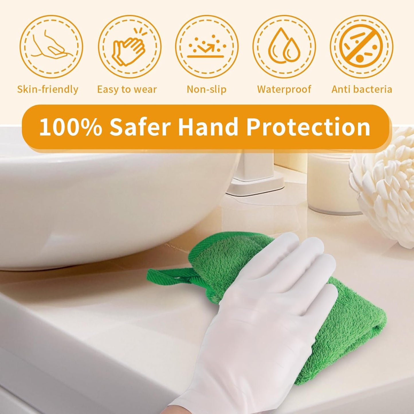 WINWIN Multi-purpose Silicone Gloves - High Elasticity, Food Grade, Reusable Gloves for Household Cleaning, Catering, and Kitchen Use