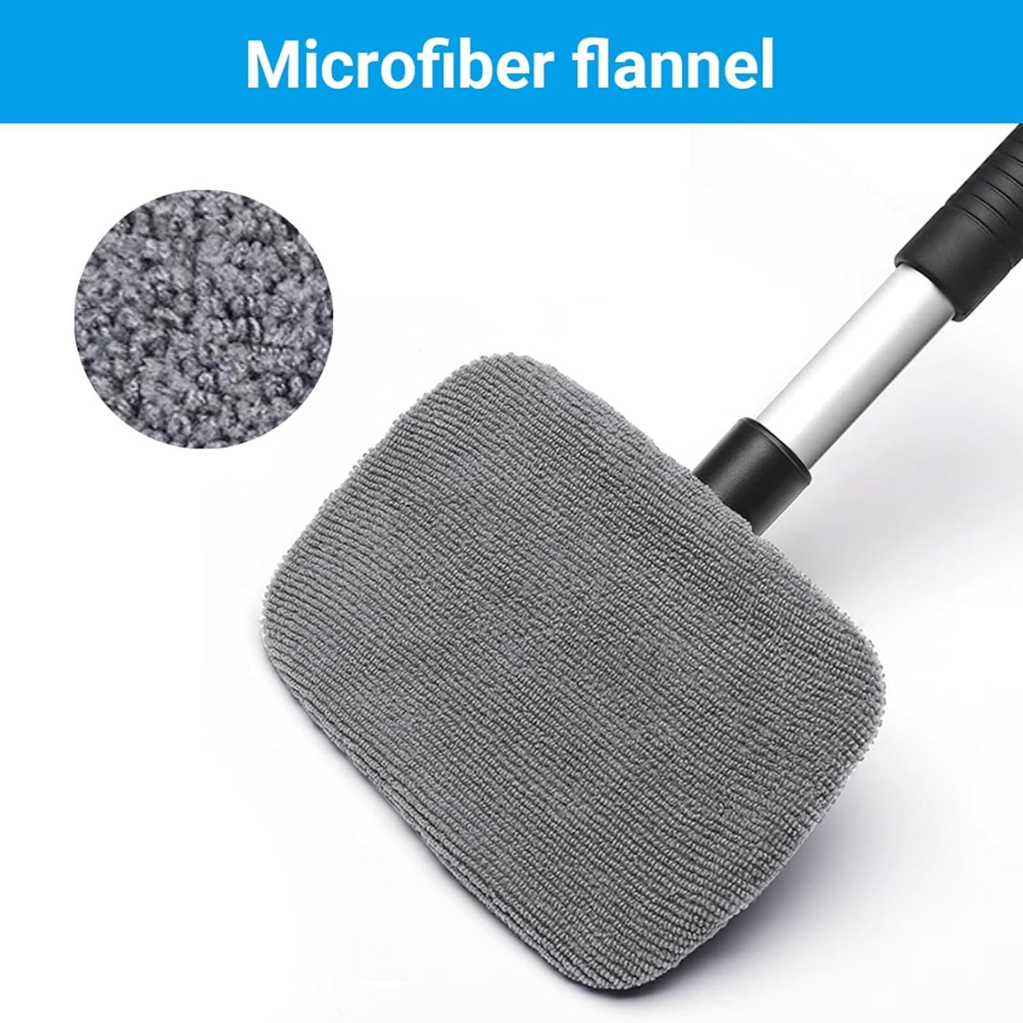 Windshield Window Cleaner Tool, Magnetic Car Window Cleaner Tool,180° Expandable Cleaner Tool with Microfiber Pads and Spray Bottles, Cleaning Supplies for Auto Glass Home (1 Set)