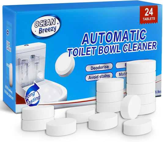 Automatic Toilet Bowl Cleaner Tablets, Bleach & Oxidation Formula for Powerful Cleaning, Deodorizing & Descaling, Long-Lasting Slow-Release Toilet Tank Cleaner, Septic Safe