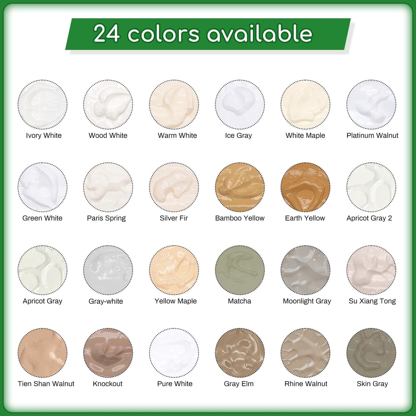 Wood Furniture Repair Kit, 24 Colors Wood Touch up Filler, Repair Scratch, Cracks, Stains, Discoloration for Wood Furniture, Door, Cabinet, Floor, Table Surface Wood - Light Color Series
