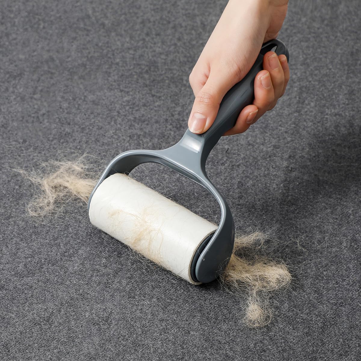 Easy to Use Lint Roller for Couch Furniture Dog & Cat Bed Balliard Table Lint Remover for Pet Hair Extra Sticky 1 Reusable Handle with 4 Refills (Navy Black)