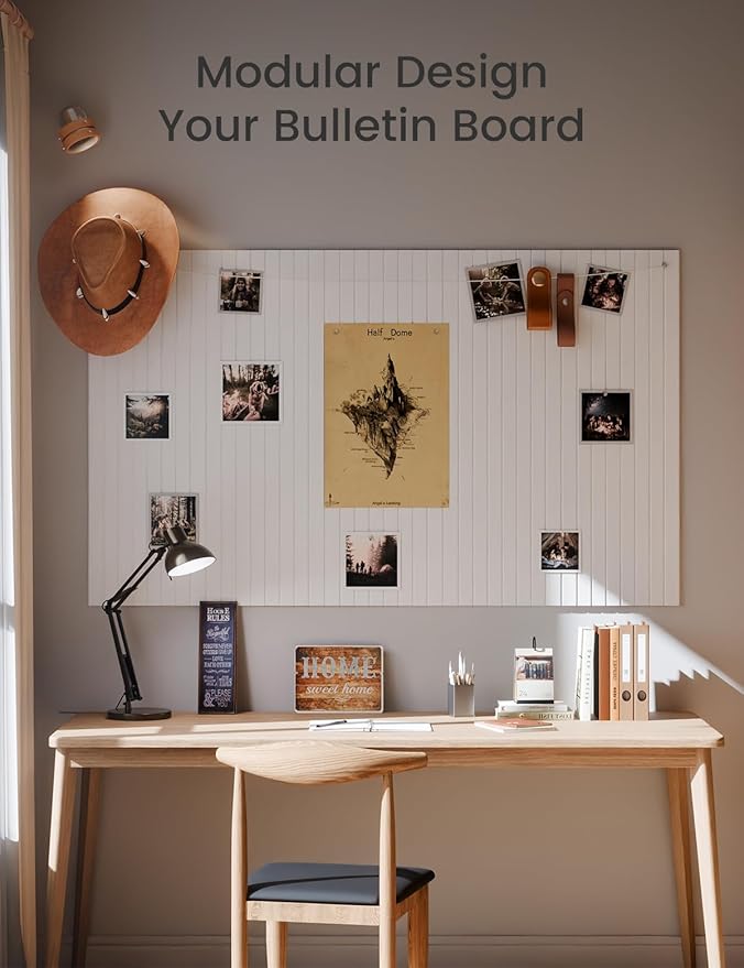 Large Felt Bulletin Board 36" x 24" Cork Board Alternative-6 Pack with 40 Safe Removable Adhesive Tabs, Cork Boards for Walls Cork Board for Home Office Classroom Pin Board (Milky White)
