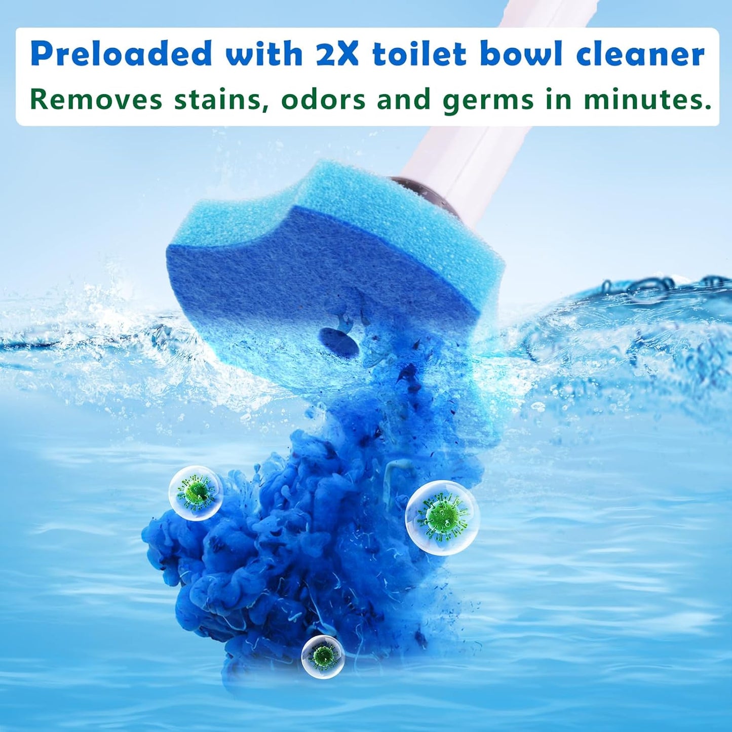 Disposable Toilet Brush and Cleaner Combo, Toilet Brush with Disposable Heads, Toilet Wand and Holder Set with 10 Refills and Storage Caddy for Toilet Bowl and Bathroom Floor Cleaning