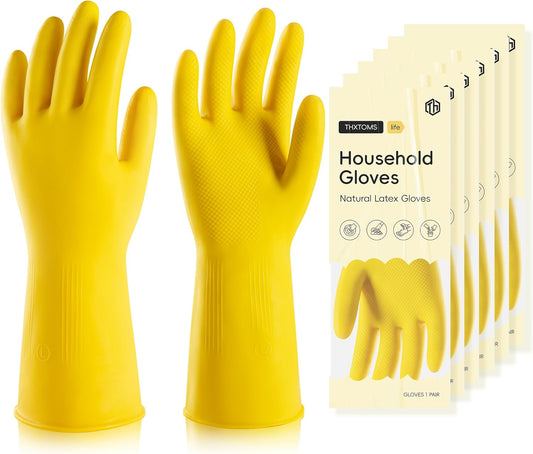 3/6/10 Pairs Rubber Cleaning Gloves,Reusable Dishwashing Household Dish Gloves for Kitchen,Cleaning,Gardening