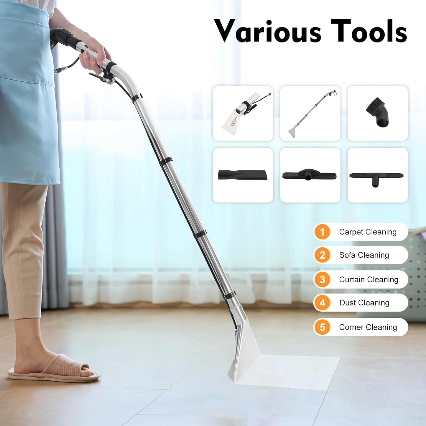 JOMCYDM Commercial Carpet Cleaning Machine,Carpet-Vacuum Cleaner for Cleaning Carpets, Sofas, Curtains, Floor Cleaning-Machine for Sofa Curtains Carpet Cleaning 40L/10.56Gal