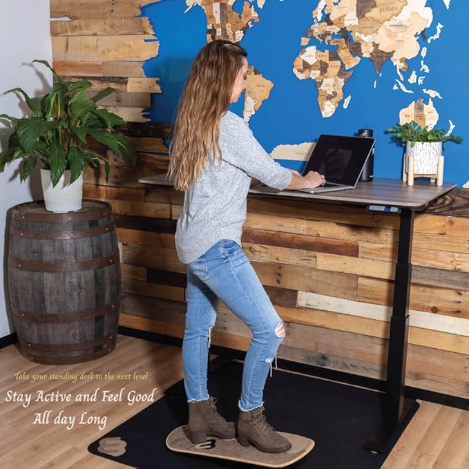 Wide Standing Desk Balance Board - Anti Fatigue Balance Board for Standing Desks