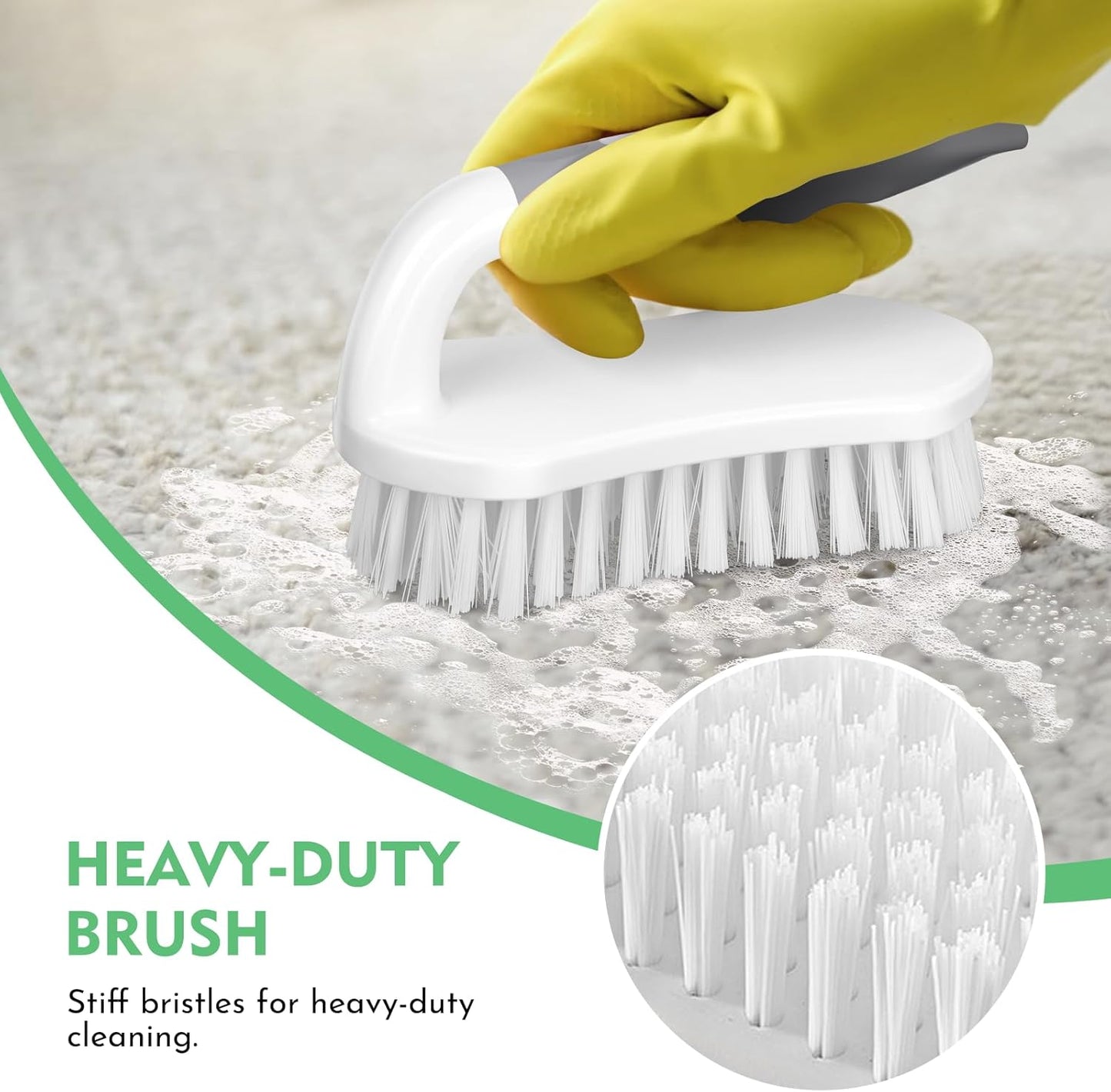 SetSail Scrub Brush, Heavy-Duty Scrub Brushes for Cleaning with Stiff Bristles Cleaning Brush for Shower, Bathroom, Carpet, Kitchen and Bathtub Scrubber - 3 Pack
