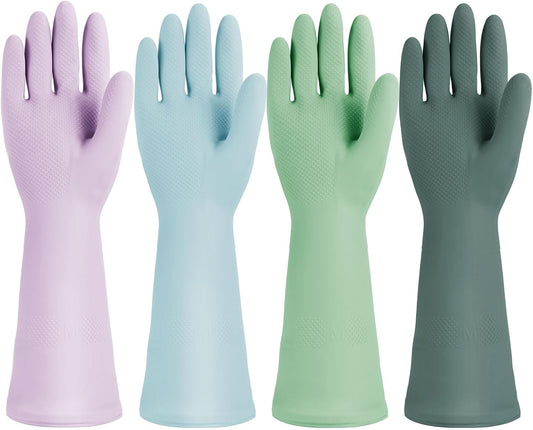 Rubber Kitchen Dishwashing Gloves, 4/5 Pairs Eusable Cleaning Gloves for Washing Dishes, Household Cleaning, Pet Care