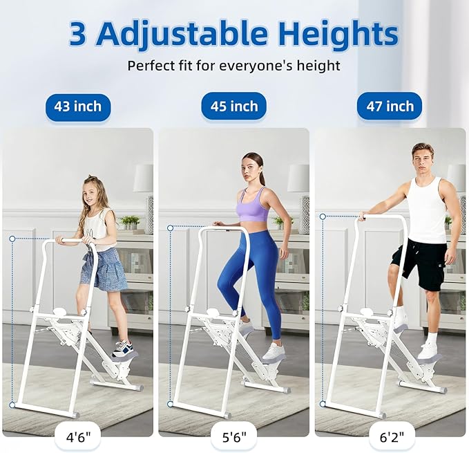 Stair Stepper with Adjustable Resistance,Upgraded Vertical Climber Machine for Home Cardio Workout,Compact Folding Stair Climber with Adjustable Handlebar & Pedals for Full Body Fitness