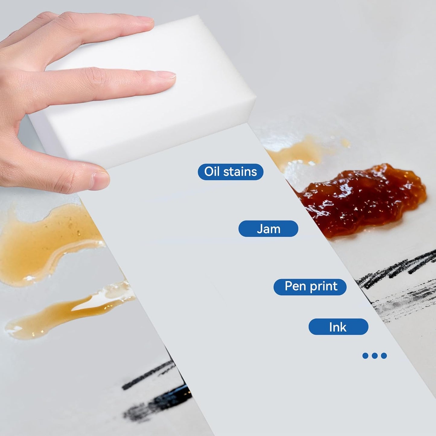 100 Pack Magic Sponge Eraser, Non-Scratch Melamine Sponges in Bulk, Multi Surface Power Scrubber Foam Cleaning Pads for Bathtub, Floor, Baseboard, Bathroom, Wall Cleaner - White Sponges