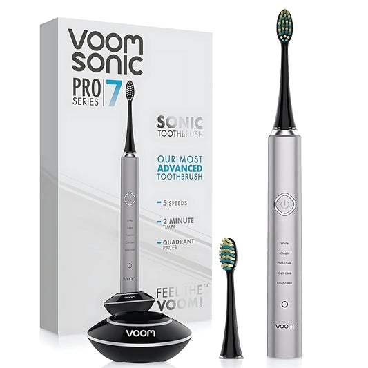 Voom Sonic Pro 7 Electric Toothbrush for Adults, Sonicare Electric Toothbrush with 40000 VPM w/ 5 Deep Clean Modes, Rechargeable Toothbrushes Fast Charge 4 Hours Last 8-Weeks