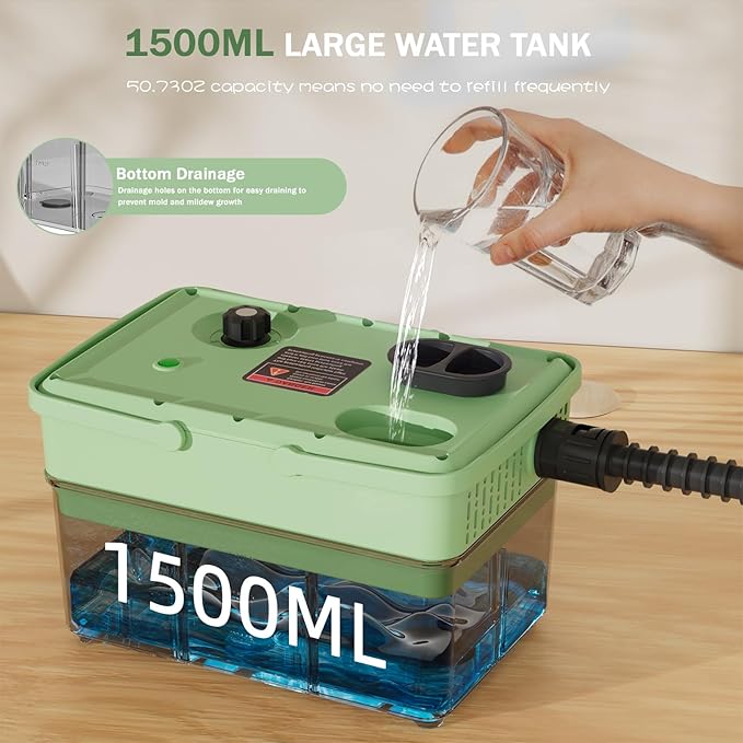 Handheld Steam Cleaner 2500W,10s Fast Heat-Up & 50.73OZ Large Tank,Pressurized Portable Steamer with 9 Accessories for Home,Car,Kitchen,Bathroom,Floors,Grout,Tile,Upholstery