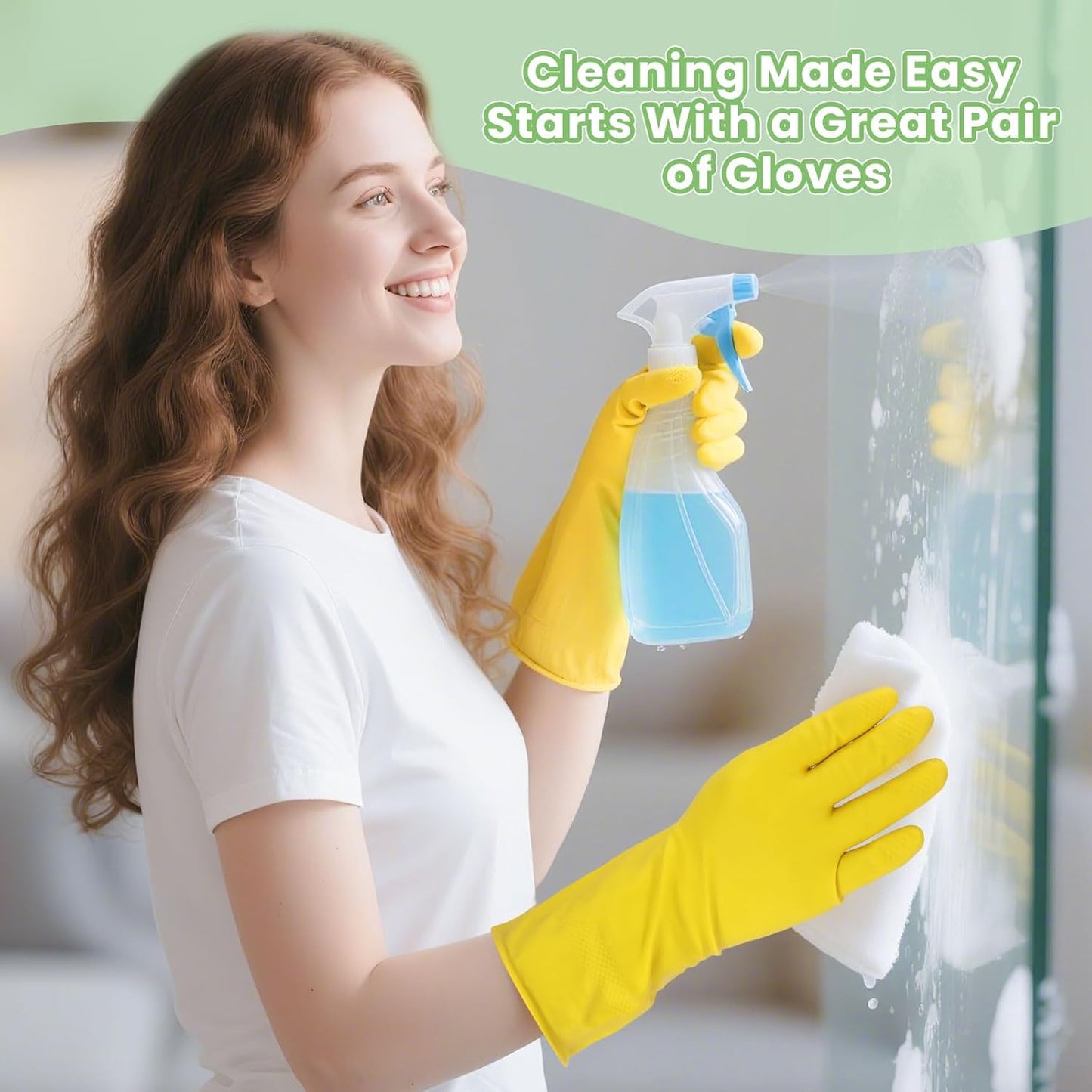 Rubber Kitchen Dishwashing Gloves, 4/5 Pairs Eusable Cleaning Gloves for Washing Dishes, Household Cleaning, Pet Care