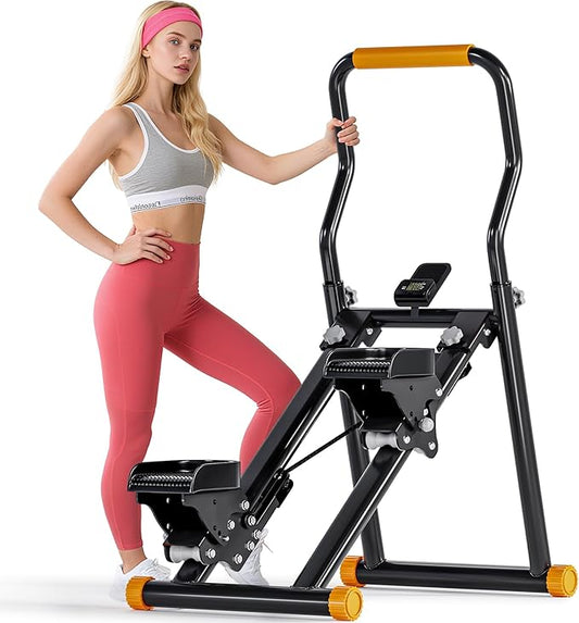 soges Folding Stair Stepper for Home, Vertical Cardio Climbing Exercise Machine for Full-Body Workout, Stair Climber, Stair Master, Stairmaster, Adjustable Handlebar & Pedals