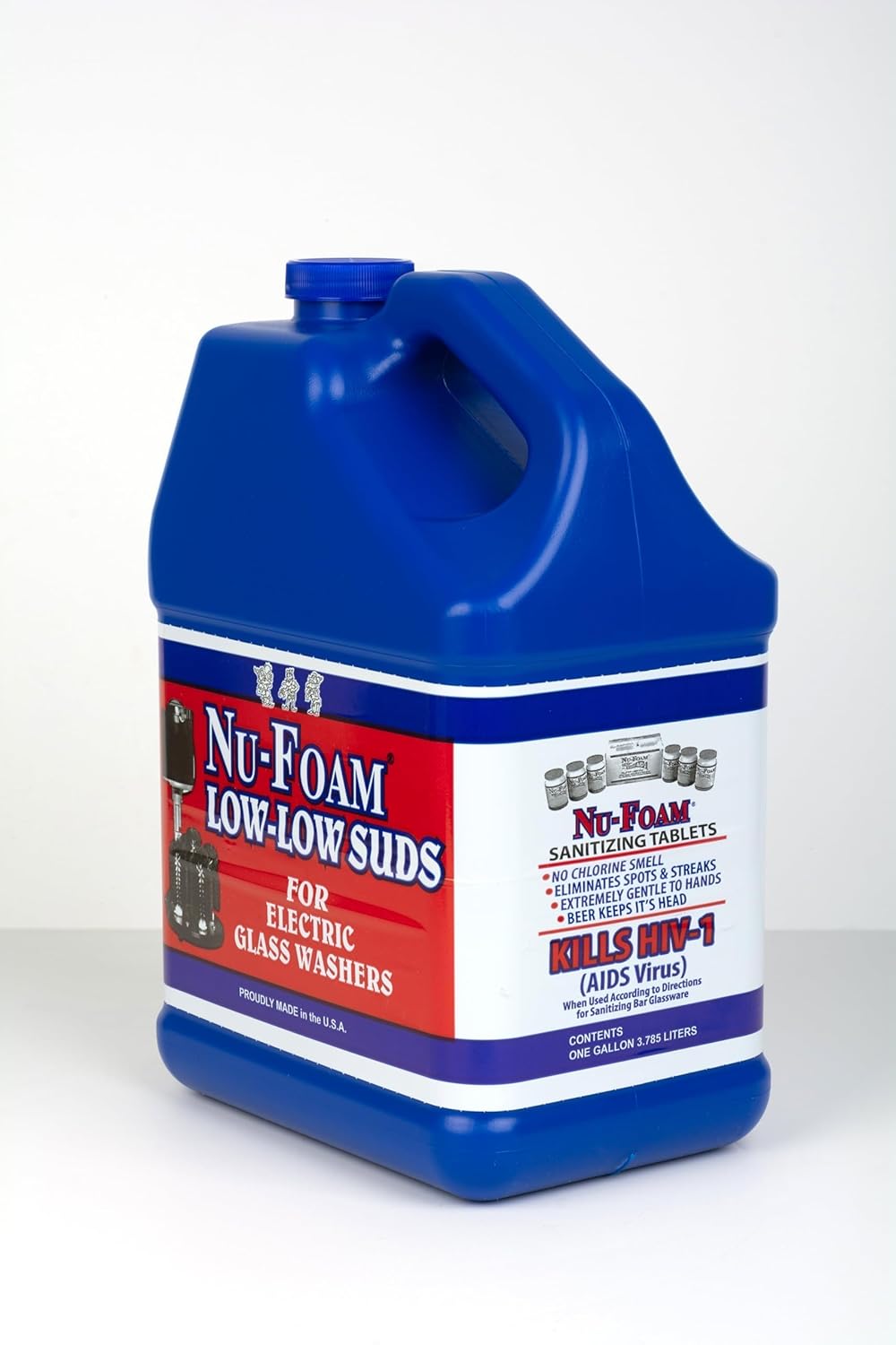 Nu-Foam Low Low Suds Liquid Detergent for Bar Glassware - Original Streak-Free Solution - Hand Washing Bar, Tavern, Brewery Supplies - Concentrated - 1 Gallon (Pack of 2) (1 Gallon (Pack of 2))
