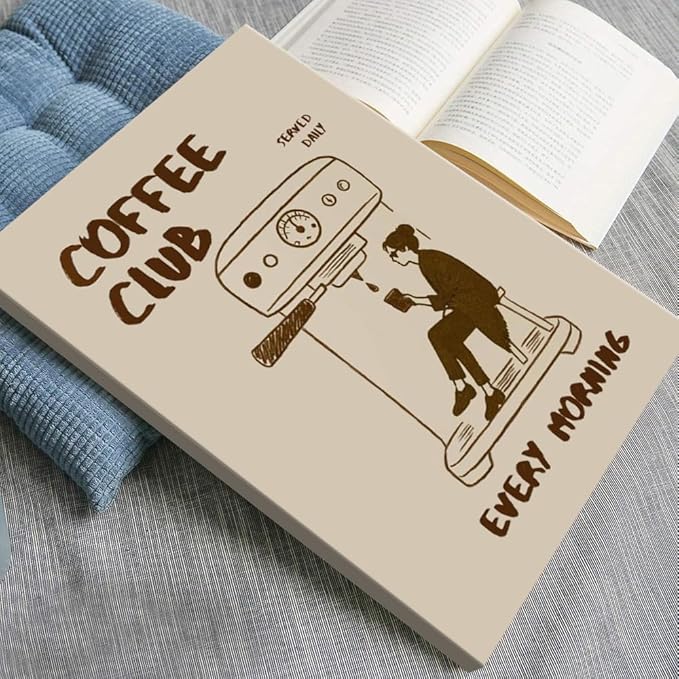 Served Daily Every Morning Sign Wall Art Funny Coffee Club Canvas Print Poster Vintage Kitchen Minimalist Painting Aesthetic Pictures Decor for Cafe Station Bar Cart Bedroom 24x36inch Framed